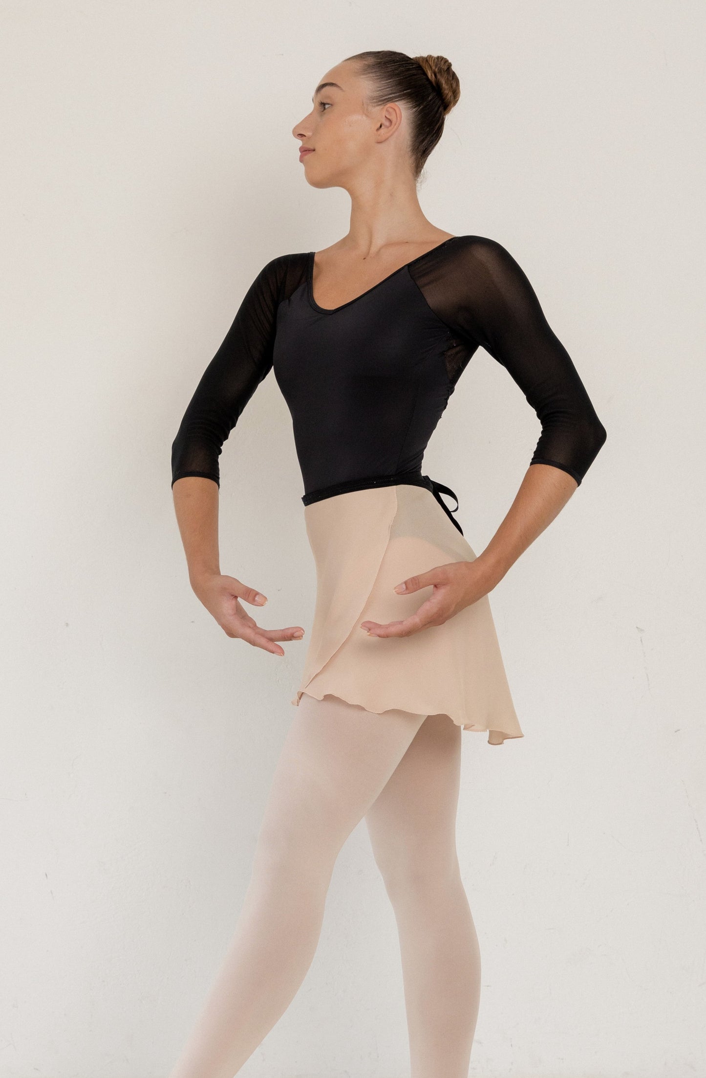 SAND beige brava ballerina ballet wrap skirt medium