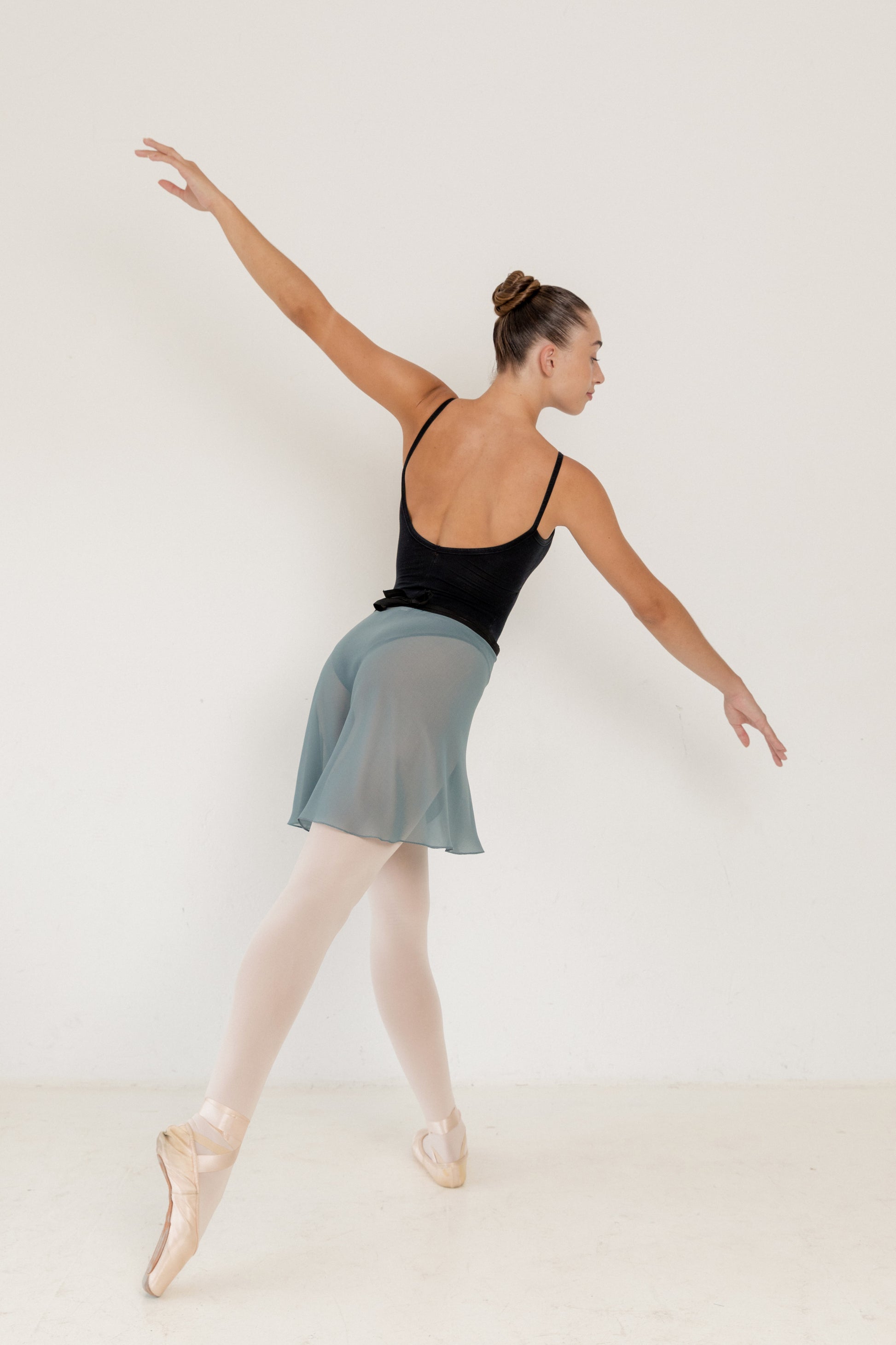 brava ballerina falda cruzada de ballet danza adulto color piedra azul gris verde – Brava Ballerina