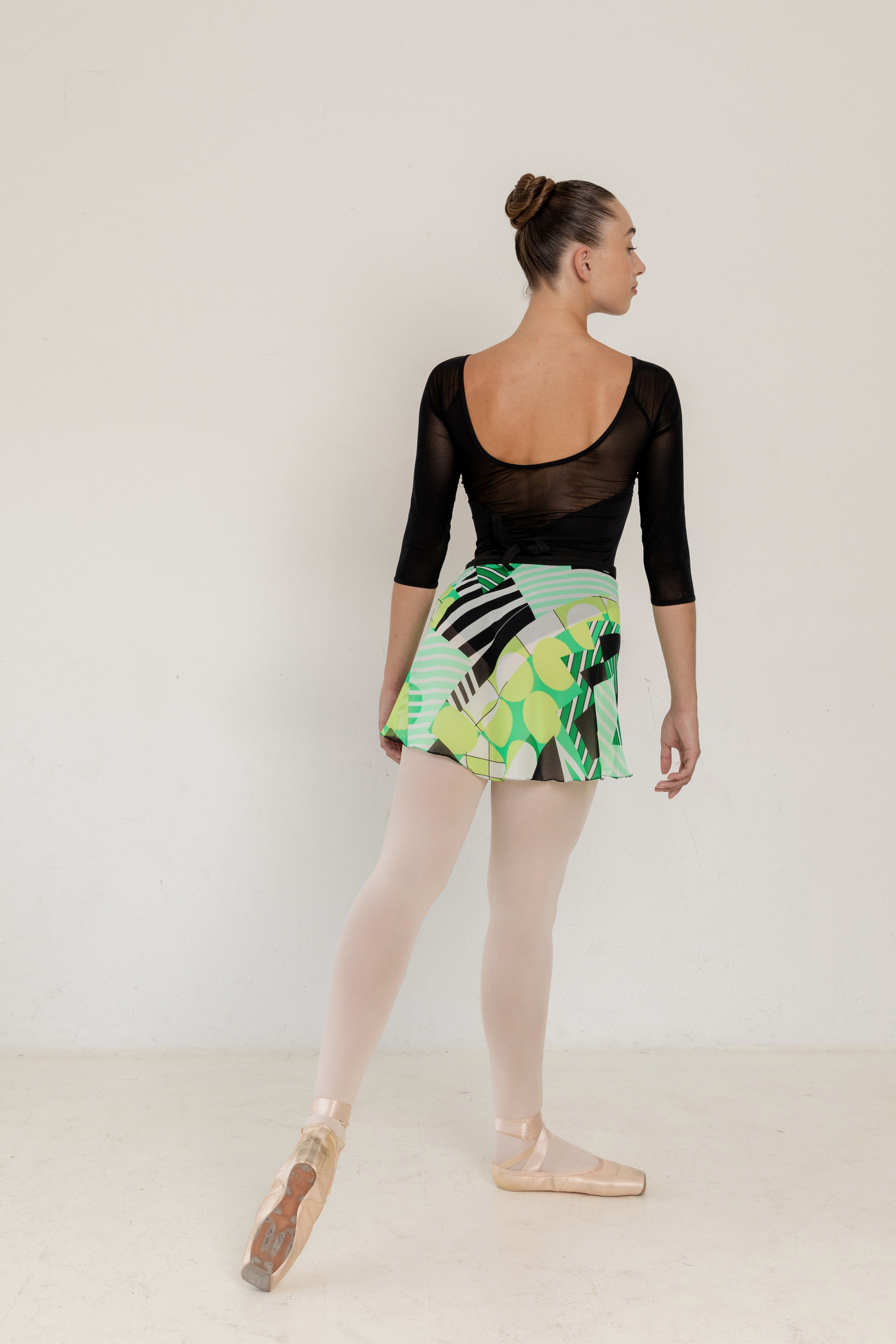 GREEN GEOMETRIC medium wrap skirt BRAVA Ballerina Brava Ballerina